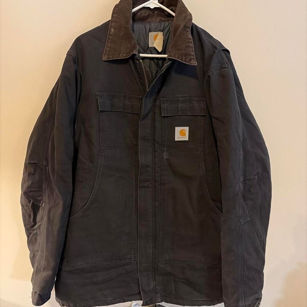 Carhartt Men's Navy and Grey Jacket